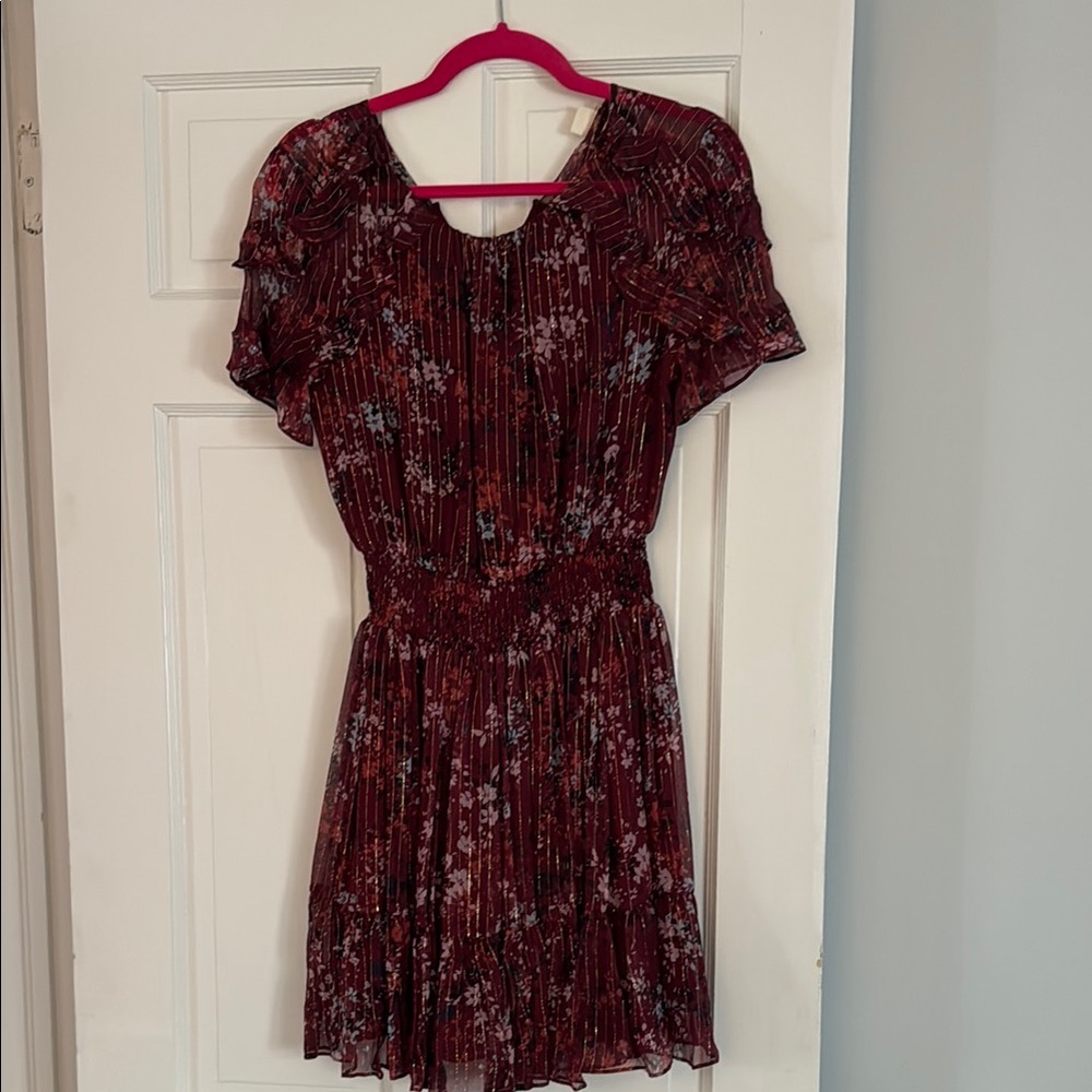 Floral Burgundy Dress